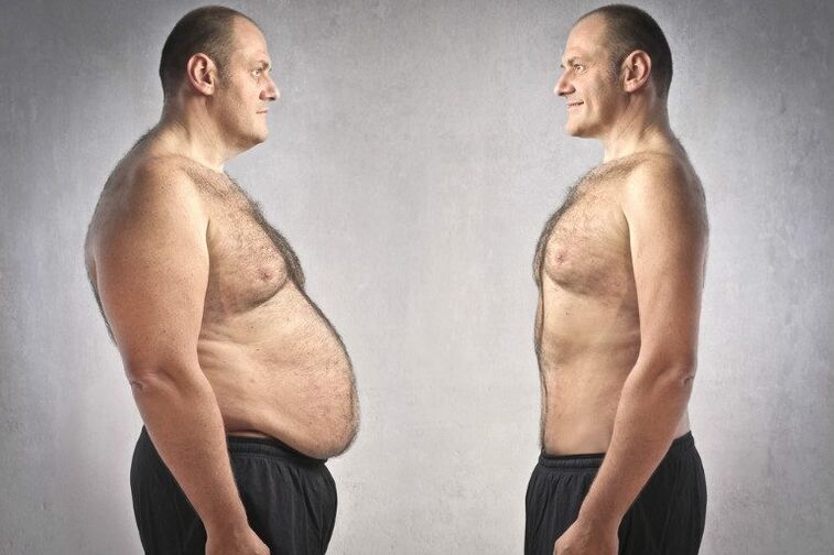 foto de un hombre antes y después de perder peso